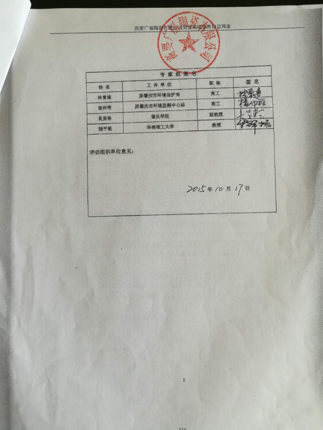 環(huán)境事件應(yīng)急預(yù)案登記表(2)